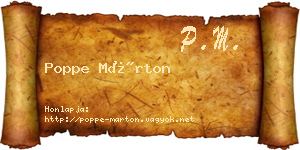 Poppe Márton névjegykártya